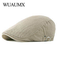 Wuaumx ฤดูร้อน Berets ผู้ชายผู้หญิง Casual Visor peaked แบนหมวกผ้าฝ้าย duckbill หมวกจิตรกร Beret หมวกขายส่งขายส่งบุ๊คมาร์ค