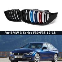 ZR สำหรับ2ชิ้นรถด้านหน้าไตกระจังย่างแข่งตะแกรงเดี่ยวคู่แผ่นสำหรับ BMW 3 Series F30 F31 F35 2012-2018อุปกรณ์รถยนต์