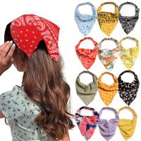 【YF】 Multiple Styles Bandana For Women Triangle Headscarf Soft Elastic Hair Band Bohemia Floral Print Scarf Accessories Headwear