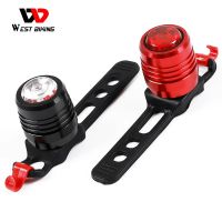 West Biking ไฟท้ายจักรยาน3,ไฟท้ายจักรยานเสือหมอบ USB RechargeableTaillight มี3โหมดไฟ LED กันน้ำ MTB