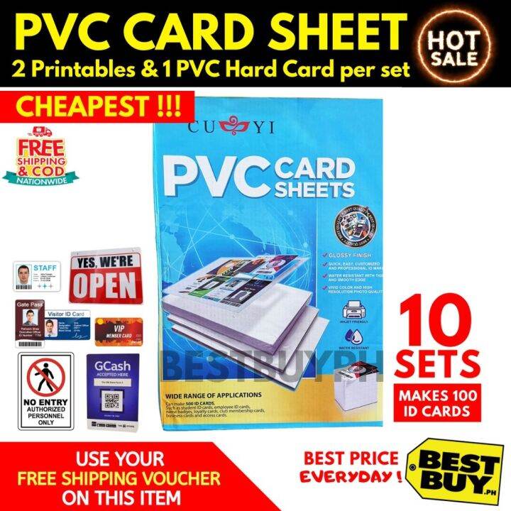 CUYI PVC ID CARD SHEET 10's [Cheapest] Lazada PH
