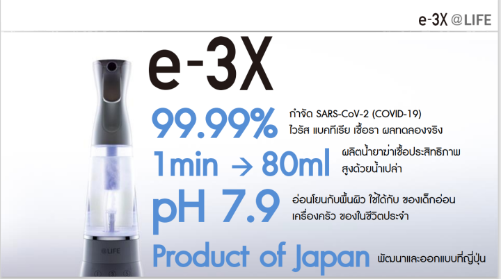 e-3x-ผลิตภัณฑ์ผลิตน้ำยาฆ่าเชื้อโรคจากน้ำเปล่า