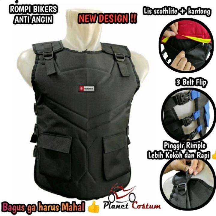 codtheresa-finger-pria-hitam-black-motorcycle-vest-men-women-body-protector-chest-back-windproof-latest-model-windproofl