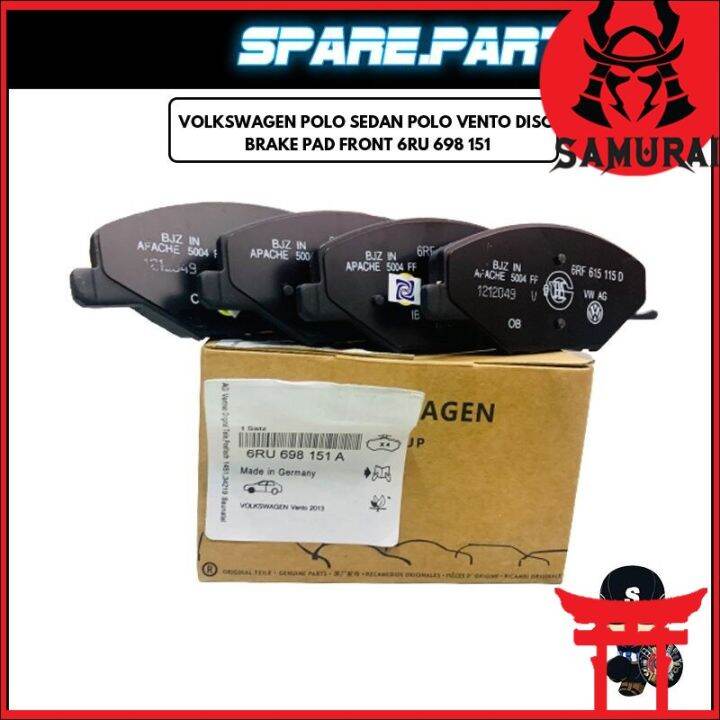 (100% ORIGINAL) VOLKSWAGEN POLO SEDAN POLO VENTO DISC BRAKE PAD FRONT ...
