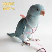 EQUOMT เชือกบินป้องกันการกัดน่ารักชามอาหารนกนกเลิฟเบิร์ดสายรัดสายรัดนกสำหรับสัตว์เลี้ยงลายดอกโบตั๋นนกแก้วตัวกินแมลงเชือกลาก