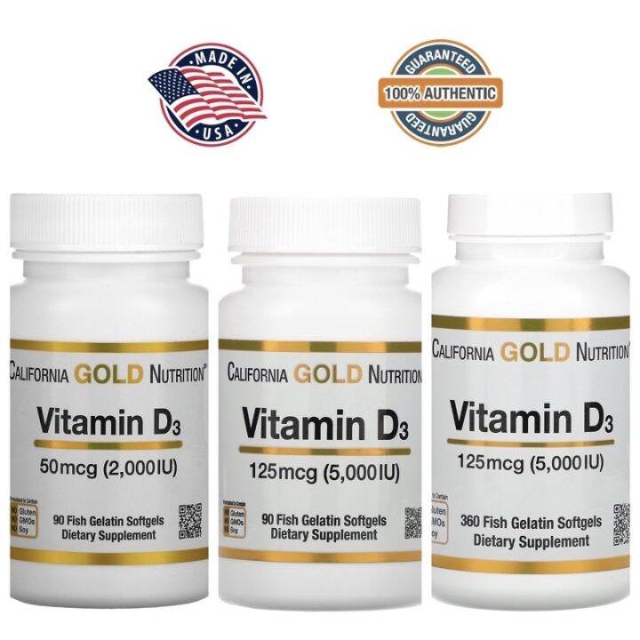 California Gold Nutrition Vitamin D3 2000IU 5000IU 90 360 Softgels ...