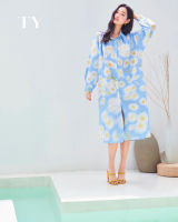 TY.BKK PEONY SHIRT DAISY DRESS (เชิ้ตเดรสสีฟ้า)