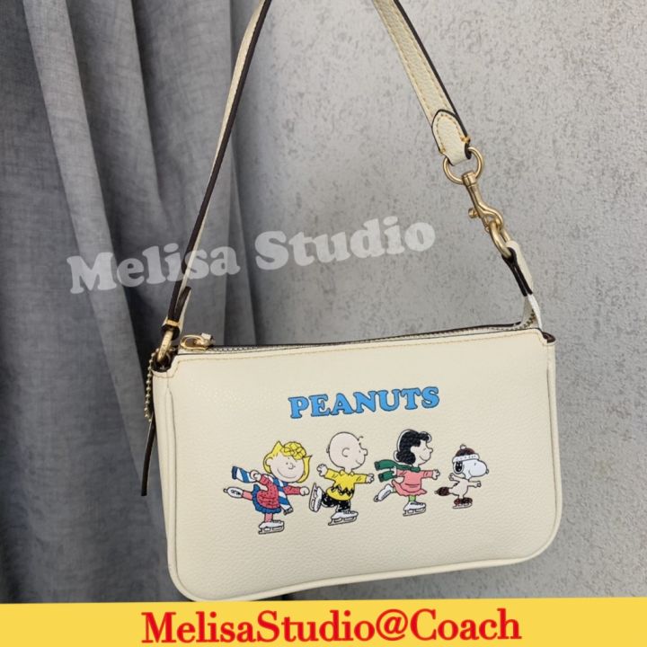 Coach X Peanuts Mini Serena Satchel/ In Signature Canvas W Varsity Patches  C4238