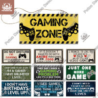 Putuo Decor Gamer Sign Wood Plaques Signs Wooden Wall Plaque for Man Cave Home DecorGame Room Door Hanging Decoration