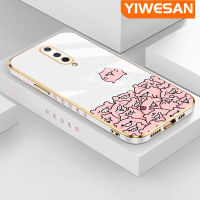 YIWESAN เคสสำหรับ Oneplus 8 8 8 Pro 8T เคสหมูลายการ์ตูนสีชมพูใหม่กรอบสี่เหลี่ยมเคลือบพื้นผิวเคสนิ่มซิลิกาเจลกันกระแทกเคสมือถือรวมทุกอย่างเลนส์กล้องถ่ายรูปฝาครอบป้องกัน