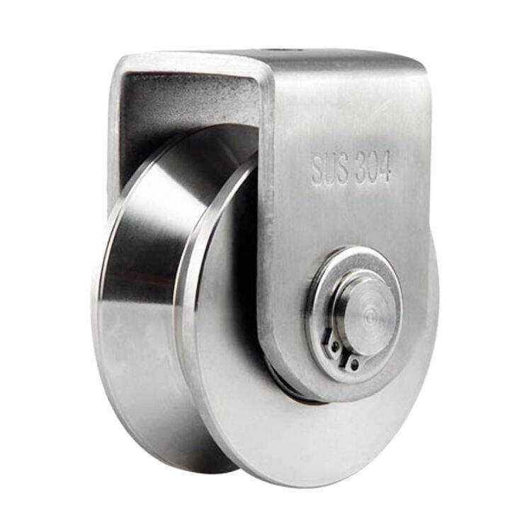 2 Inch V Type Pulley Roller 304 Stainless Steel Sliding Gate Roller Wheel Bearing for Material
