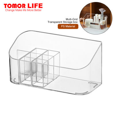 ตู้เก็บของพลาสติกเดสก์ท็อปที่โปร่งใสอเนกประสงค์แบบมีหลายกริดของ Tomor Life