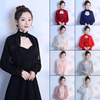 Fashion Wedding Cape Casual long sleeve Elegant Lace Shawl Women Bridal Party Summer Evening Dress Shawl/Multicolor