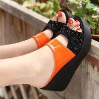 2022 New Womens Platform Slippers Wedge Summer Shoes Womens Flip-Flops High Heels Loafers Casual Solid Color Sandals Women