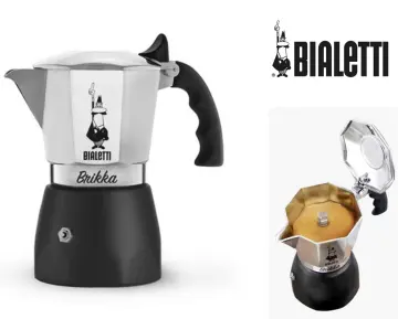  Bialetti - New Brikka, Moka Pot, the Only Stovetop Coffee Maker  Capable of Producing a Crema-Rich Espresso, 2 Cups (3,4 Oz), Aluminum and  Black: Home & Kitchen