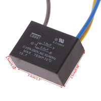 Black CBB61 1.5uF+2.5uF 3 Wires AC 250V 5060Hz Capacitor For Ceiling Fan