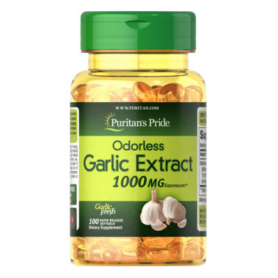 Puritans pride กระเทียมสกัด Odorless Garlic 1000 mg ขนาด 100 Rapid Release Softgels