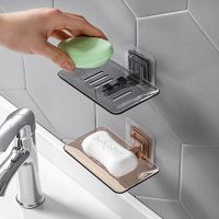 Drain Soap Box Plastic Holder Bathroom Tray Accessories Storage Rack Suction Cup Soap Dish Case Soap Box Dish Storage Plate Soap Dishes