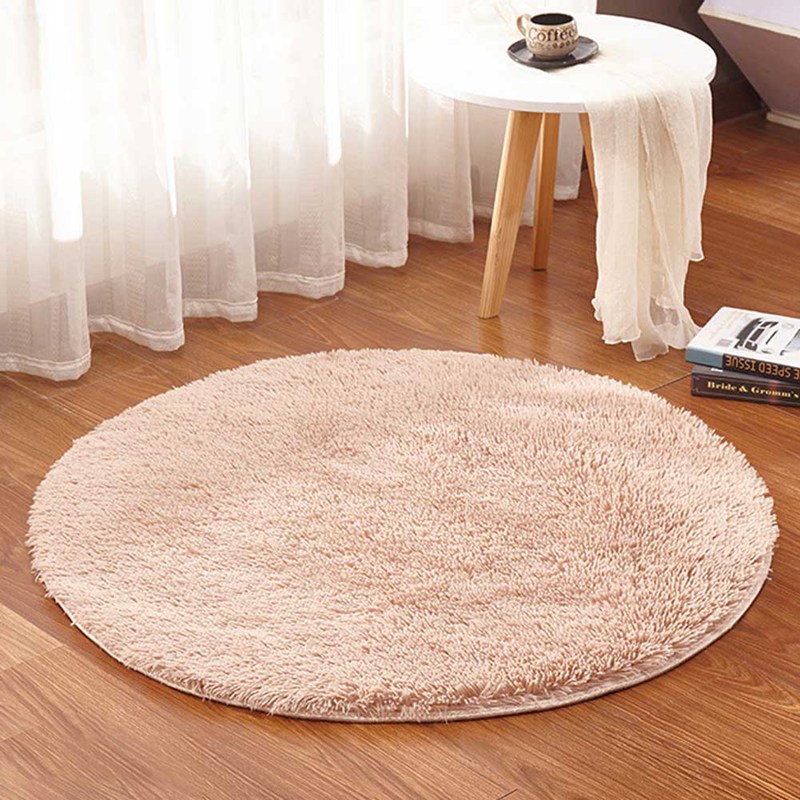 Round Fluffy Rug Carpet Non Slip Soft Area Rugs Washable Bathroom Room Floor Mat 