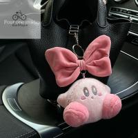 GALLOPE Star Kirby จี้ Kirby เคอร์บี้ดินแดนแห่งความฝันสีชมพูโบว์เคอร์บี้พวงกุญแจตุ๊กตา Hiasan Mobil เครื่องประดับรถอ่อน