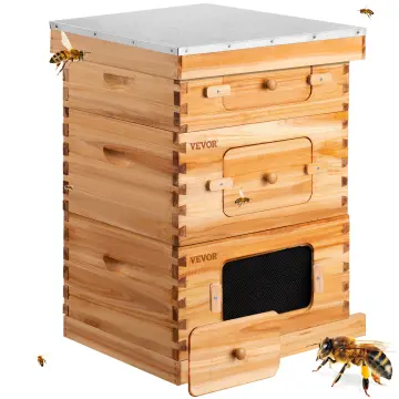 VEVOR Bee Hive 10-Frame Complete Beehive Kit 100% Beeswax Natural