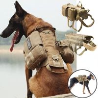 Tactical no pull dog harness k9 vest adjustable dog leash molle medical bag training hunting pet harness small medium large dogs Collars