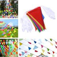 【CC】 50/60pc Colorful Flags 30/40 Meters Fabric Bunting Birthday Wedding Pennant String Buntings