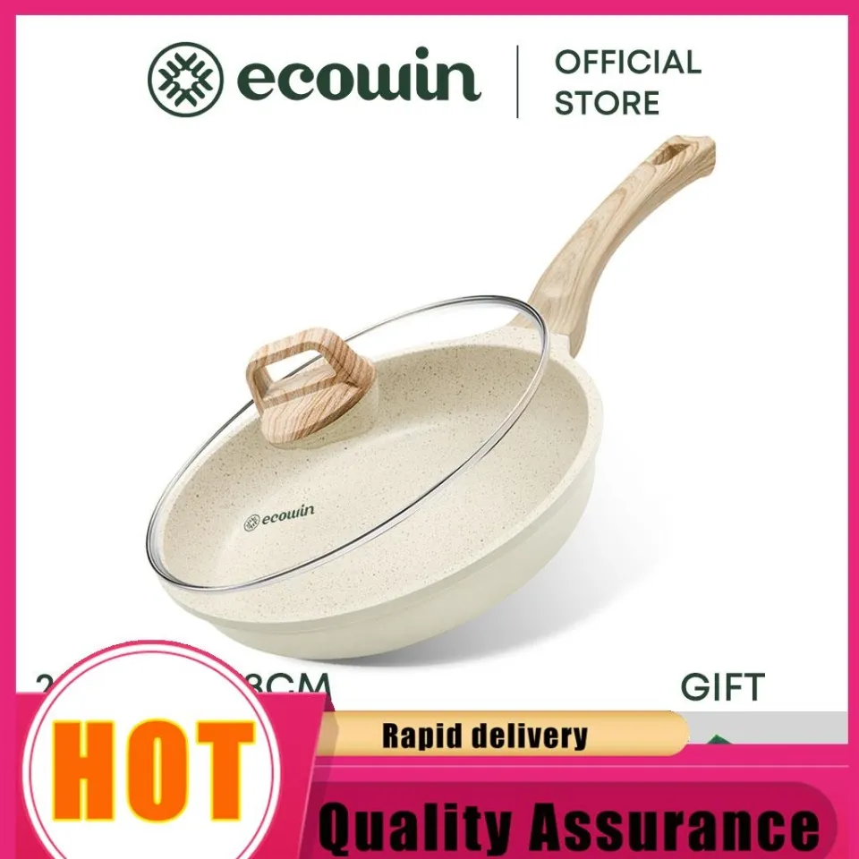 Ecowin】Non-stick medical stone frying pan with lid suitable for