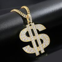 Cool Fashion Hip Hop Diamonds Necklace Boys Kpop Vintage Handmade Gothic High Street Dollars Necklace Jewelry Wholesale Femme