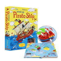 English original genuine Usborne wind up pirate ship track Book wind up pirate ship Book educational toy book large open paper book