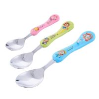 Baby spoon feeding tableware cute printing cartoon children tableware tableware spoon silicone tool pieced together many spoons Bowl Fork Spoon Sets