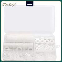 SHUKEYI 700pcs ไนลอนทำจากไนลอน เครื่องซักผ้าแบบแบน สีขาวขาว 9ขนาด ปะเก็นเครื่องซักผ้า ซีลสเปเซอร์ M2 M2.5 M3 M4 M5 M6 M8 M10 M12 โอริงซีล การเชื่อมต่อไฟฟ้า