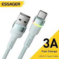 HOT weime428 - / Essager สาย USB Type C RGB สายชาร์จอย่างรวดเร็วสำหรับ Xiaomi หัวเว่ย R Edmi Mate ซัมซุง USB C โทรศัพท์ข้อมูลลวดสาย3A USBC ชาร์จ