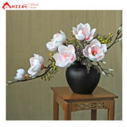 Bình hoa mộc lan giả Anzzar cao 40cm trang trí nhà cửa đón tết