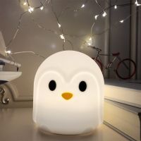 Penguin Rabbit Cat LED Night Light Touch Sensor Colorful Battery Powered Bedroom Silicone Night Lamp for Children Kids Baby Gift Night Lights
