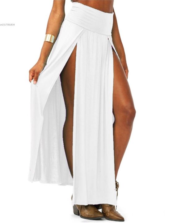 2022-new-arrival-high-waisted-sexy-womens-double-slits-summer-solid-long-maxi-skirt-wholesale-51-valentines-day-gifts