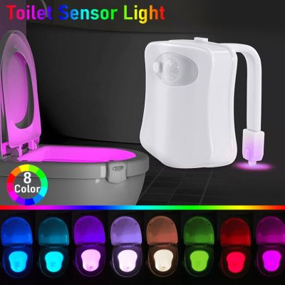 Motion Sensor Toilet Light LED Night Lights 8 Colors Washroom Night Lamp Toilet Lamp Bowl Lighting For Bathroom Washroom Bulbs  LEDs HIDs