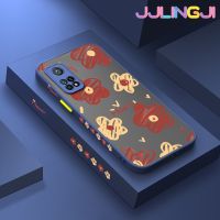 Jlingji เคสสำหรับ Xiaomi 10T 10T Pro Redmi เคส K30s แฟชั่นแบบบางลายดอกไม้สวยงามดีไซน์ใหม่มีน้ำค้างแข็งโปร่งใสกันกระแทกเคสมือถือแข็งปลอกซิลิโคนคลุมทั้งหมดเคสป้องกันกล้องแบบอ่อน