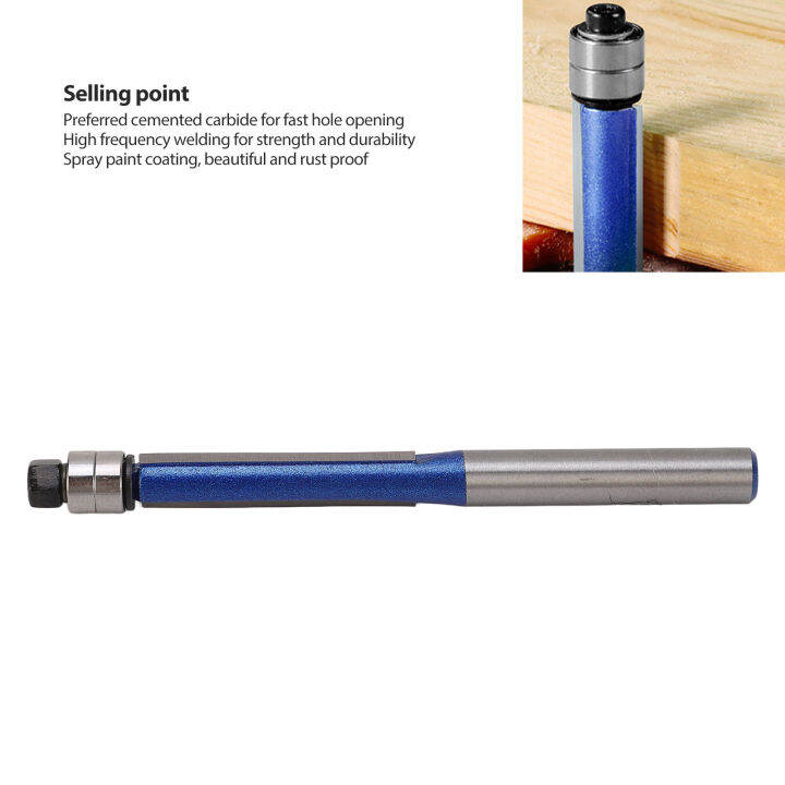 Flush Cut Router Bit Cemented Carbide 1/4 Shank Flush Trim Router Bit ...