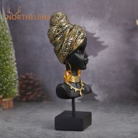 Resin Statues Ornaments Of Black Women Retro African Exotic Bust Art Figurines For Interior Home Bedroom Decorations