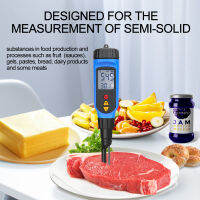 ปากกาเจาะประเภท Digital PH Meter เนื้อผักซอสผลไม้ขนมปัง Semi-Solid PH Tester อาหาร Acidimeter ความเป็นกรด Meter