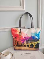 IN THE BAGS กระเป๋าผ้า กระเป๋าผ้าแคนวาสเกรดพรีเมี่ยม มีซิป 2 จุด ลายหอนาฬิกา Big Ben