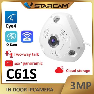 Vstarcam C61S ความละเอียด 3MP ปรับได้ถึง 3MP (1536P) กล้องวงจรปิดไร้สาย Wifi Camera มุมมองกว้าง 360องศา