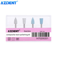 AZDENT ทันตกรรมคอมโพสิตเรซิ่นชุดขัดซิลิโคน RA 0304สำหรับความเร็วต่ำ Contra Handpiece 4ชิ้นชุด Dentistry Tool