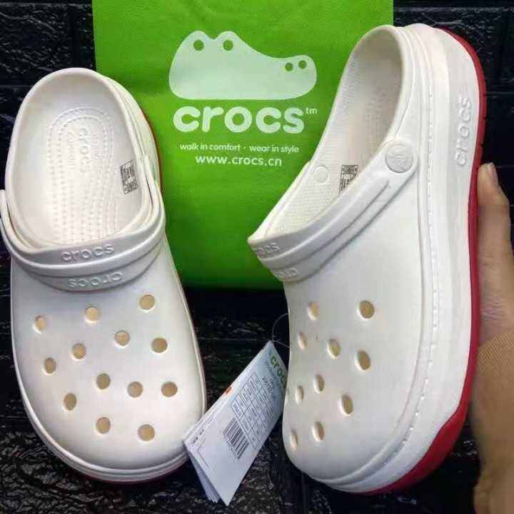 Crocs platform hole shoes bae clog slippers fashions Thick bottom flat