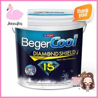 สีน้ำทาภายนอก BEGERCOOL DIAMONDSHIELD 15 #GW-8800 สี SUPER WHITE กึ่งเงา 2.5 แกลลอนWATER-BASED EXTERIOR PAINT BEGERCOOL DIAMONDSHIELD 15 #GW-8800 SUPER WHITE SEMI-GLOSS 2.5GAL **สินค้าแนะนำ**