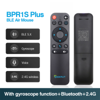 BPR1S พลัสไจโรสโคปเมาส์อากาศไร้สายเสียงอัจฉริยะ2.4G BLE มัลติปุ่ม IR การเรียนรู้กล่องทีวีแอนดรอยด์สากล