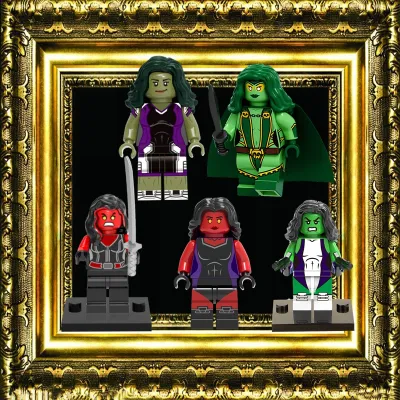 She-Hulk มหัศจรรย์ของขวัญวันเกิดการศึกษาของเล่นสำหรับเด็ก DIY อาคารบล็อก Minifigures อิฐภาพยนตร์