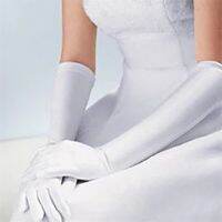 ♂♧ Long Party Dance Gloves Marriage White/Black Finger Satin Boda Opera For Bridal Wedding Accessories