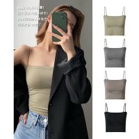 COD DSFERTRETRE Women Fashion Cotton Padded Singlet Camisole Top Casual Stretchable Singlet Solid Colour Basic Top